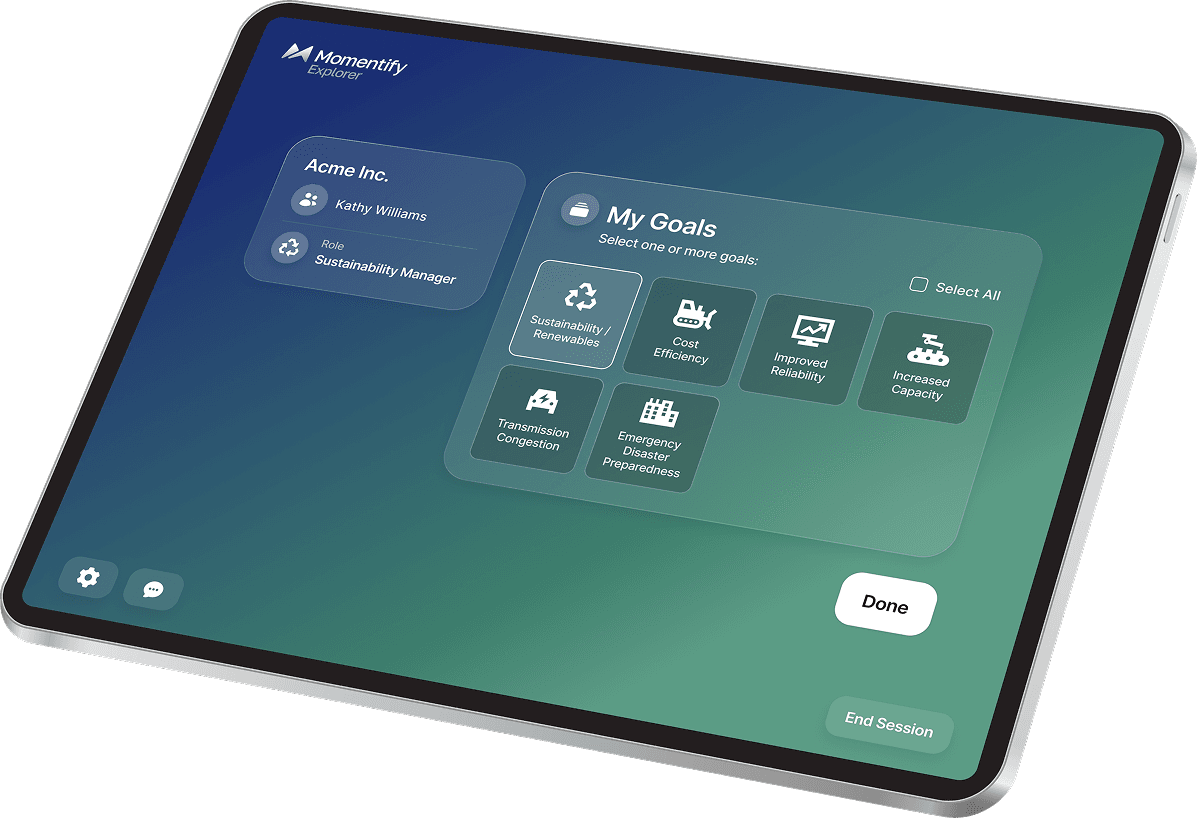 Momentify running on iPad at a recruiting event